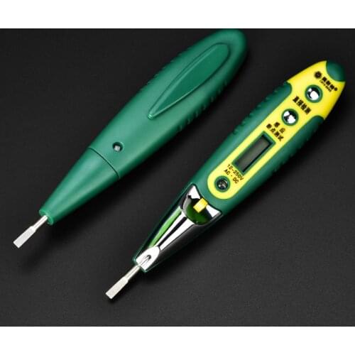 Digital Electric Tester Pen Professional Detector ACDC 12-250V Voltage LCD Display Screwdriver for Electrician Tool