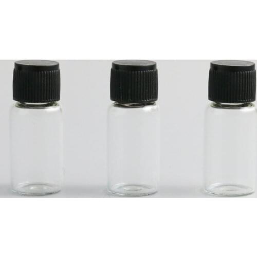 500pcs 5ml Mini Empty clear screw neck glass bottle 1/6oz glass vials with plastic Lids sample vial for Essential oil use