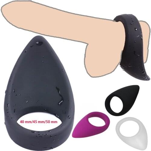Tongue Shape Silicone Penis Bind Ring Ball Stretcher Cock Erection Delay Ejaculation Lock Ring Prostate Massager Sex Toy For Men
