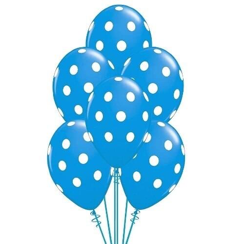 Blue White Polka Dot Latex Balloon (50 Pcs) 422919807
