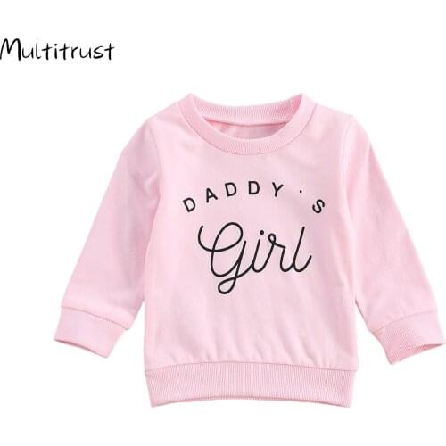 Toddler Baby Girls Sweatshirts Cute Letter Print Long Sleeve Pullover Tops 2020 Autumn and Spring Kid Sweatshirts 0-24M
