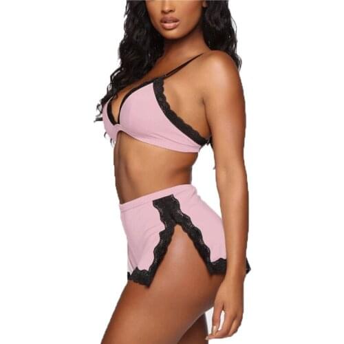 Women Ladies Fashion Sexy Bra Set Panties Underwear New Hot Briefs Lace Babydoll Black Red