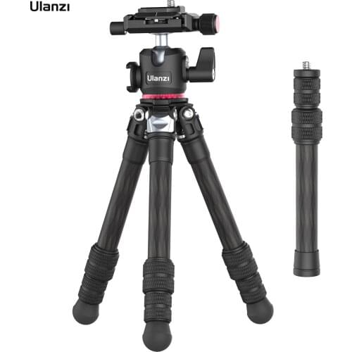 Ulanzi MT-20 28.1" Portable Carbon Fiber Tripod Stand with 360° Panoramic Ballhead Arca-Swiss QR Plate for Vlog Live Streaming