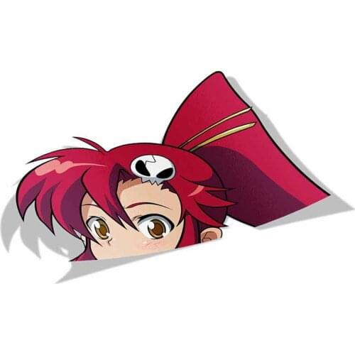 Personality Yoko Littner Tengen Toppa Gurren Lagann Peek Anime Big Head Vinyl Car Sticker Window Trunk Decal Apply To Car Window