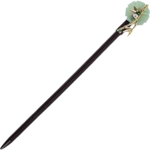 Chinese style retro סיכות לשיער לילדות Natural jade tassel handmade hairpins hair sticks beaded up do small bun hairclip