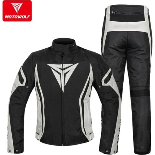 MotoWolf Motorcycle Riding Suit Winter Warm Waterproof Windshield Racing Suit Fall Resistance Rally Suit Locomotive Equipment