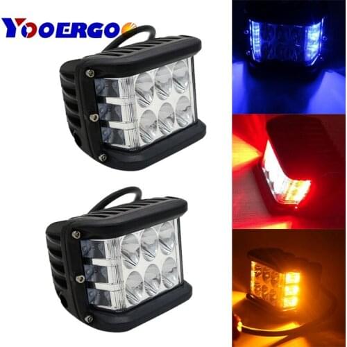 1 Pair Side Shooter LED lights 4 Inch LED Work Light Bar Side Strobe Lamp Combo Driving Fog Lamp For Jeep Hummer Off Road