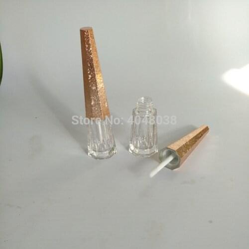 Empty Lip Gloss Tubes Clear Cone Shaped Silver Crack Gold Empty Cosmetic Containers Refillable 5 ML Lipgloss Wand Tubes 10/25pcs