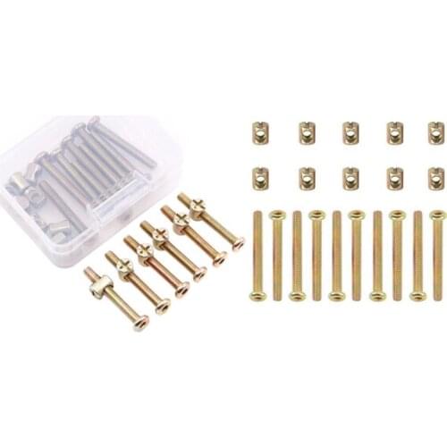 15Set M6 x 35mm Zinc Plated Hex Drive Socket Cap Furniture Barrel Screws & 10Set Hex Socket Head Cap Screws Bolts Furniture Bolt