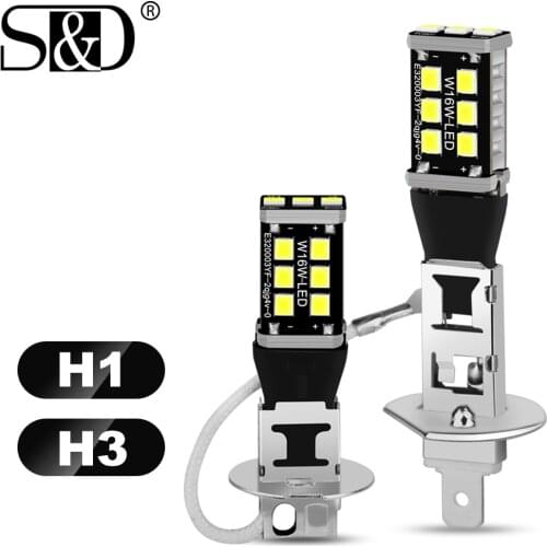 2pcs 1000LM H1 H3 Led Bulb Fog Lamp Auto Fog Headlight Bulbs Driving Running Lamp Automobiles 12V 6000K White