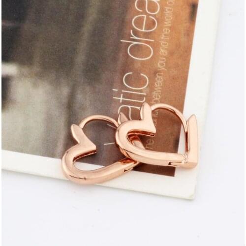 2020 New Heart-Shaped Geometric Earrings Rose Gold Color Copper Metal Earrings For Women Girls Party Jewelry Unusual Earrings