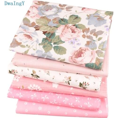 6Pcs/Lot Printed Will Cotton Fabric For Patchwork DIY Sewing Quilting Quarters Handmade Cloth Doll Material 40*50cm And 20*25cm