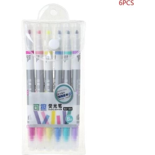 6pcs/set Erasable Highlighter Pen Marker Pastel Liquid Chalk Fluorescent Pencil