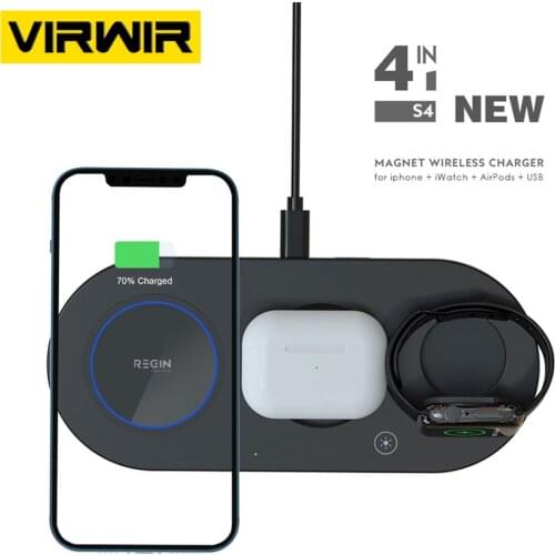 3 in 1 15W Wireless Charger For iPhone 11 12 Pro Max Samsung Fast Wireless Charging Pad For Apple Watch 5 4 3 For Airpods Pro