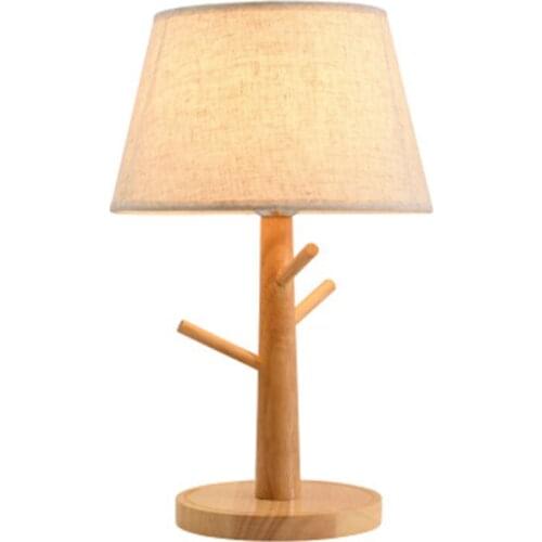 Wooden Decorative Frame Table Light Northern Europe Dressing Table Bedside Lamp Modern Simple Cloth Cover Table Light