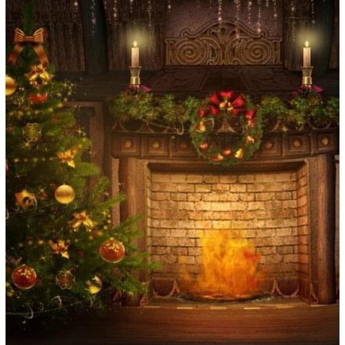 5x7ft Christmas Tree Firework Candle Photography Backdrops Photo Props Studio Background
