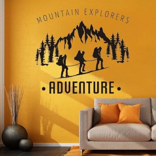 Mountain Journey Decor Camping Outdoor Adventure Explorers Vinyl Wall Decal Living Room Sticker Art