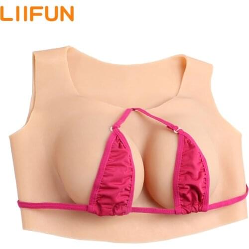 Liifun Fake Boobs Realistic Silicone Breast Forms Enhancer Tits for Shemale Transgender Drag Queen Crossdressing Cosplay