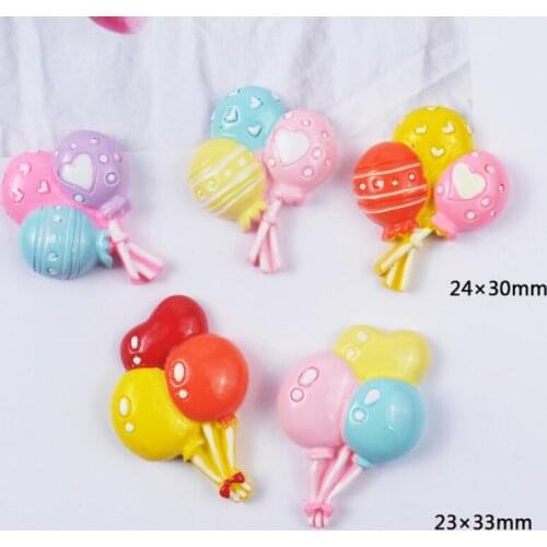 100 pcs/lot Kawaii Cartoon balloon Flat Back Resin Scrapbooking Accessories Girl Resin Cabochons Hair Embellishments