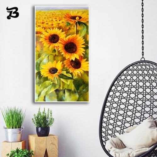 Canvas Painting Sunflowers Poster Modern Landscape Canvas Art Print Wall Pictures for Living Room Hallway Home Decor No Frame