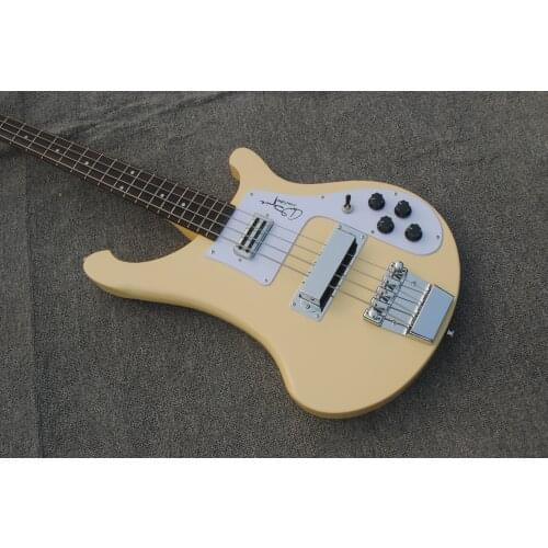 Classic 4 string bass electric guitar, cream body, body connection, free delivery