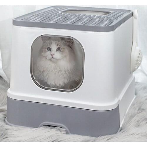 Litter Box Large Drawer Top-in Fully Enclosed Extra Large Deodorant Anti-Splash Cat Toilet Sandbox Litter Tray