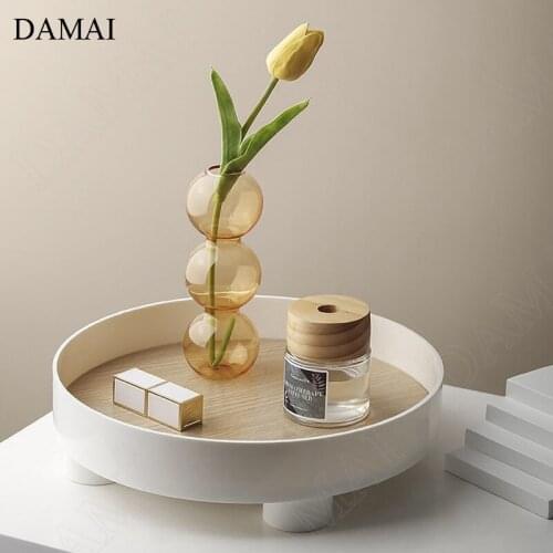 Creative Wood Grain Trays Decorative Nordic Modern Perfume Cosmetic Storage Tray Jewelry Necklace Display Plates Home Decoration