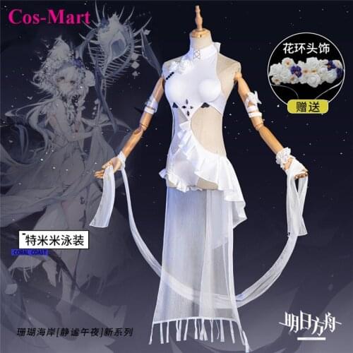 Hot Game Arknights Tomimi Cosplay Costume White Sweet Swimsuit Full Set Female Activity Party Role Play Clothing XS-XL New