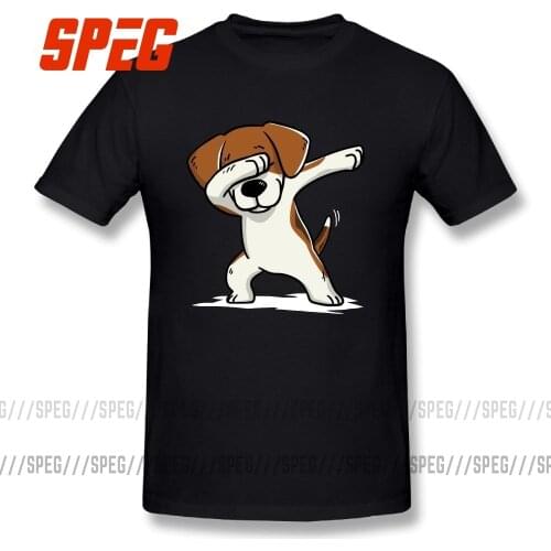 Dabbing Beagle Funny Beagle Dog Fashion Short-Sleeve T-Shirts 100% Cotton T Shirts Mens Crew Neck Comic Tee Shirt