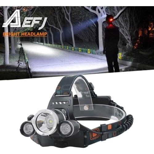 AEFJ 5000LM 5*LED T6+2R5 LED Headlamp Headlight Head Lamp lighting Light Flashlight Torch Lantern Fishing