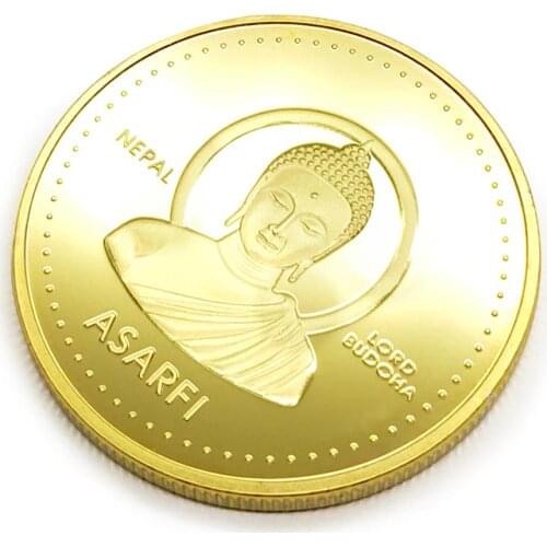 Nepalese Buddha Statue Collection Commemorative Coin Home Decoration Collectible Coin Home Decoration Birthday Gift Craft