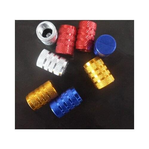 Whole Sale 1000pcs/lot Round knurled aluminum bike gas nozzle cap car valve cap decorative cap Bike Nozzle cap American style