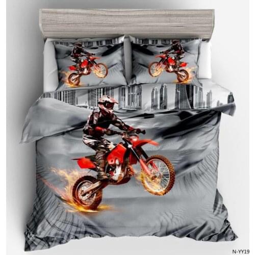 New motorcycle racing driver Duvet Cover 2/3pcs British Style Family student dormitory Quilt cover pillowcase Home Textile