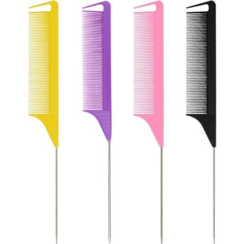 Q1QD Professional Hair Dye Comb One-way Weave Highlighting Foiling Sectioning Highlight Hairdressing Combs