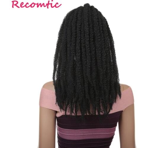 Recomtic 12Inch Crochet Hair Synthetic Braiding Hair Extensions Extensions Straight Goddess Locs For Black Women