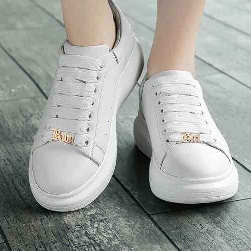 Gothic Old English Letters Baby Girl Shoelace Buckle Gold Shoe-buckle Accessories For Women Men Babygirl Collier Femme BFF Gift
