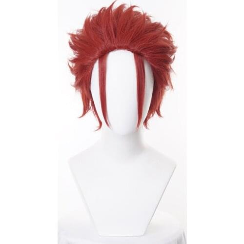 Suoh Mikoto Wig Short Red Synthetic Hair Cosplay Costume Wigs For Mens Halloween Party Role + Wig Cap
