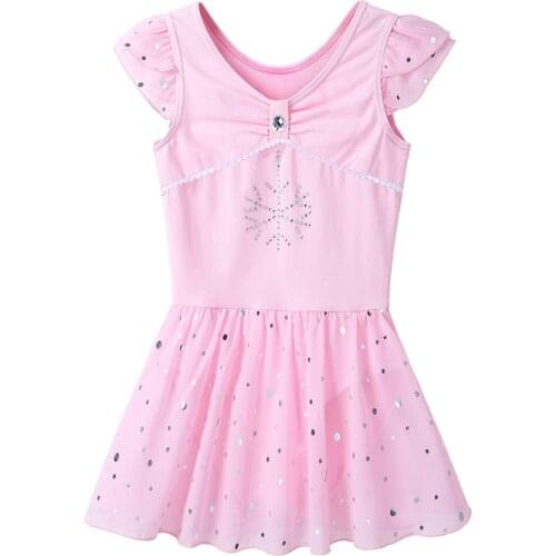 BAOHULU 3-8 Years Girls Dance Skirt Princess Girls Sequin Decro Tulle Ballet Dress Practice Leotard Toddler Dance Wear