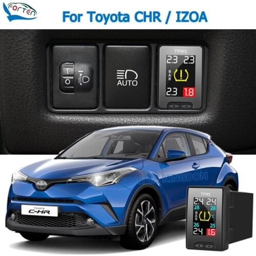 TPMS Tire Digital LCD Display Auto Security Alarm Tyre Pressure For Toyota CHR/IZOA