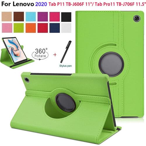 360 Rotating PU Leather Case For Lenovo 10.1"/10.3"/ 11"/11.5 " Cover For Lenovo 2020 Tab P11 TB-J606F/P11 Pro TB-J706F Cover