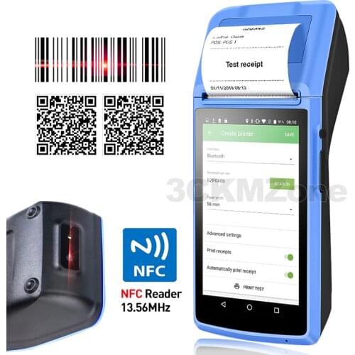 Wifi Handheld Terminal POS Android PDA device Bluetooth Thermal Printer 58mm NFC Bluetooth Wireless FREE POS System Loyverse POS