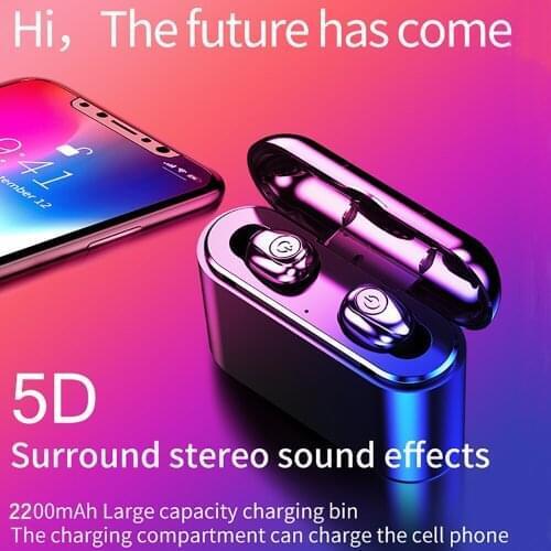 X8-auriculares TWS, wireless by Bluetooth, waterproof Mini 5D stereo headset hands-free with 2200mAh battery for smart phones