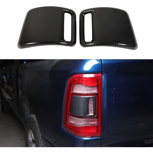 For Dodge RAM 2018 2019 2020 2021 Taillight Decoration Cover Trim Tail Lamp Decal Guard Car Exterior Accessory ABS Carbon Fiber