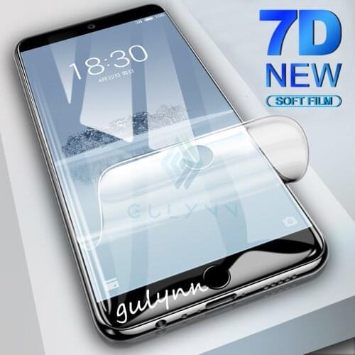 7D Real Curved Edge Full Cover Soft Hydrogel Film for Meizu Pro 7 Pro7 7Plus 16X 15 Lite 16 Plus Screen Protector Protective