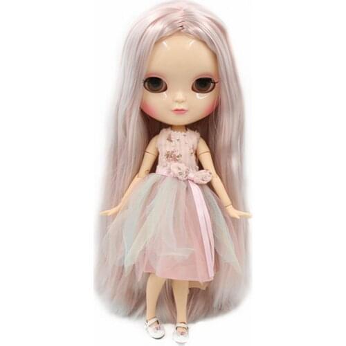 ICY Fortune Days factory doll Joint azone body 30CM small chestPink mixed color soft straight hair high quality free shipping
