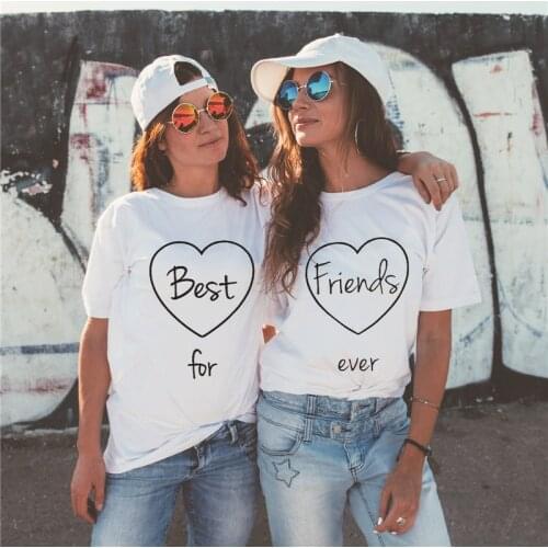 Forever Best Friends Printed Tops Tee Summer Female T shirt Short Sleeve For Women Clothing Ulzzang Harajuku women Tops