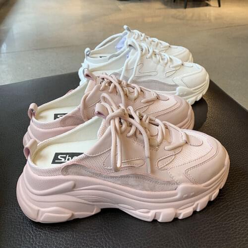 2021 New Summer Sports Slippers Womens Shoes Flat Thick Bottom Widening Casual Breathable Sandals and Slippers Middle Heels