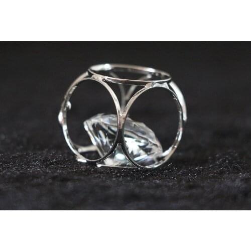 2/pcs Fashion crystal pendants silver-color arc cube cage 20mm for diy women/lady sweater necklace free shipping jewelry B880