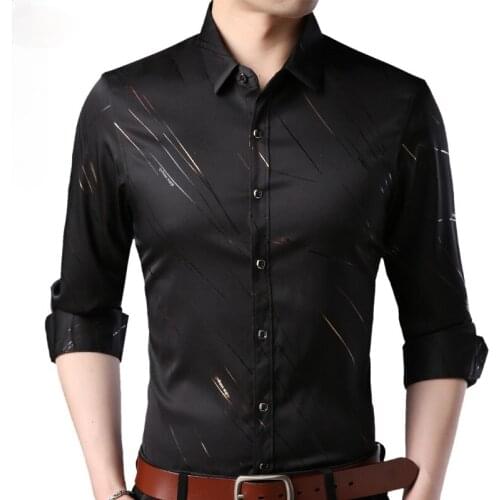 2021 Brand Fashions Casual Slim Fit Long Sleeve Men Shirt Social Streetwear Clothes Striped Shirts Mens Dress High Quality