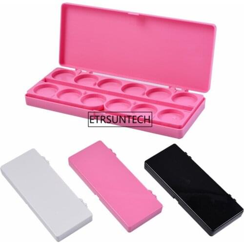 50pcs 24 Grid Nail Art Palette Double Tray Box Drawing Painting Watercolor Pigment Glue Mixing Case Manicure Tray Case F2682